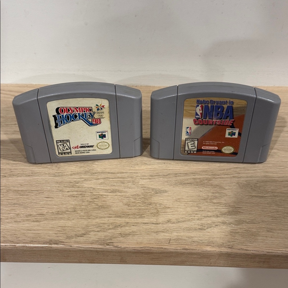 Nintendo 64 N64 Game Cartridges - Olympic Hockey & Kobe Bryant’s NBA Courtside